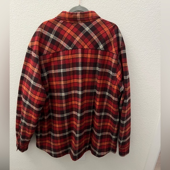 Harley-Davidson 4XL Quilted Plaid Flannel Shacket Bar & Shield Logo Red/Orange - Picture 6 of 7